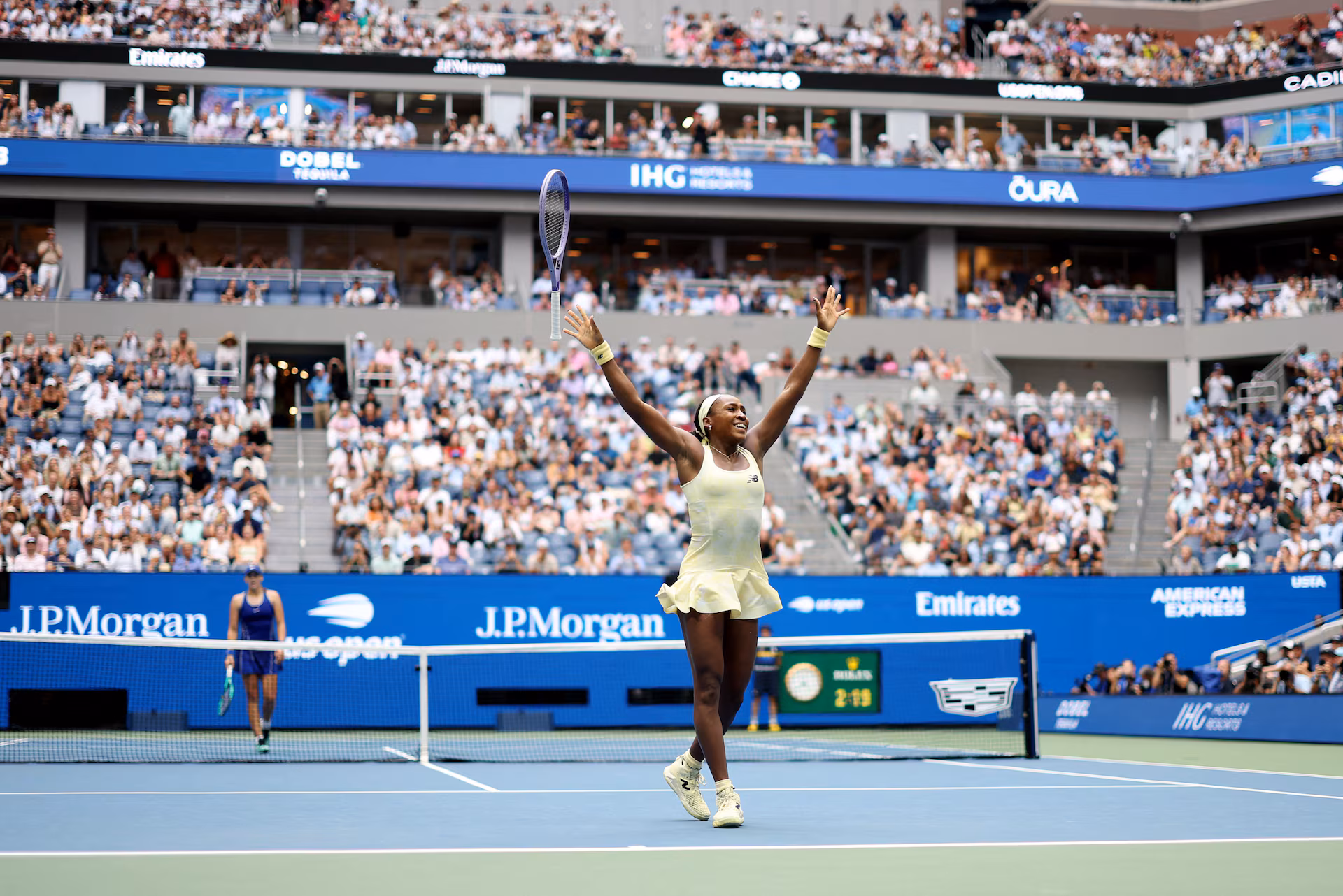 Gauff salva dois match points, vira contra Andreeva e está nas meias-finais do US Open