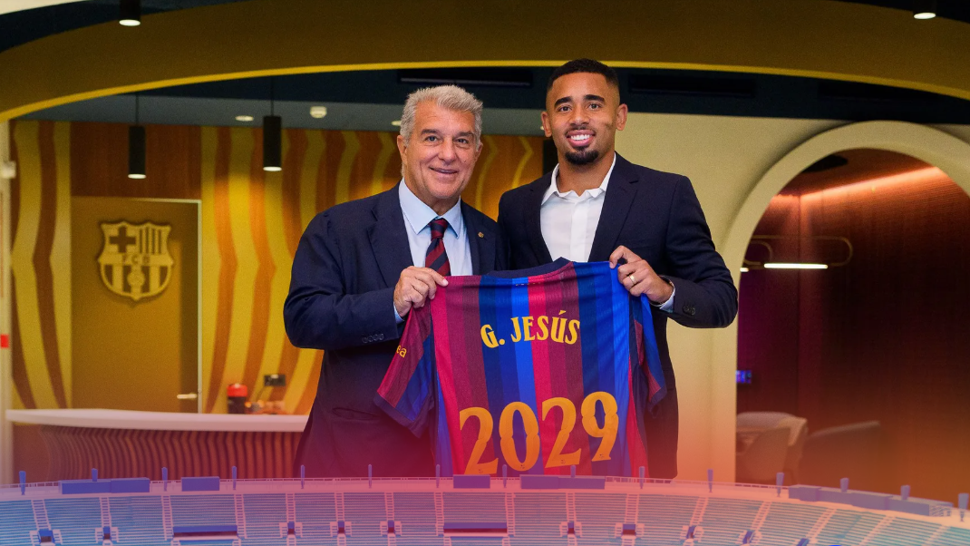 Barcelona oficializa Gabriel Jesus até 2029 e reforça ataque no fecho do mercado